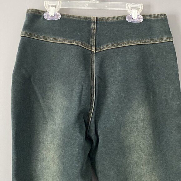 Rare Y2K Flare Jeans Sz 28 "WORKing Girl" Embroidered Statement Denim - Picture 8 of 14